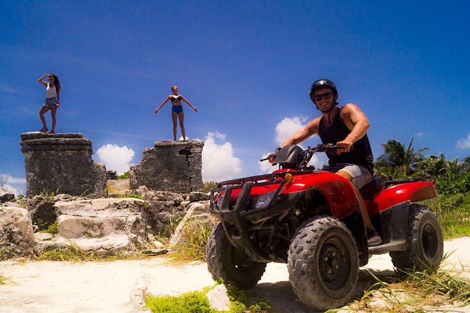 ATV Seashore + Cenote Combo: Mezcalitos & Mayan Cenote Experience - Lunch and water time at Playa Uvas