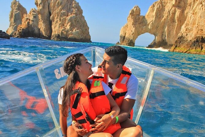 Cabo's Original Clear Boat Tour: See all of the tourist locations - Divorce Beach and the Pacific side