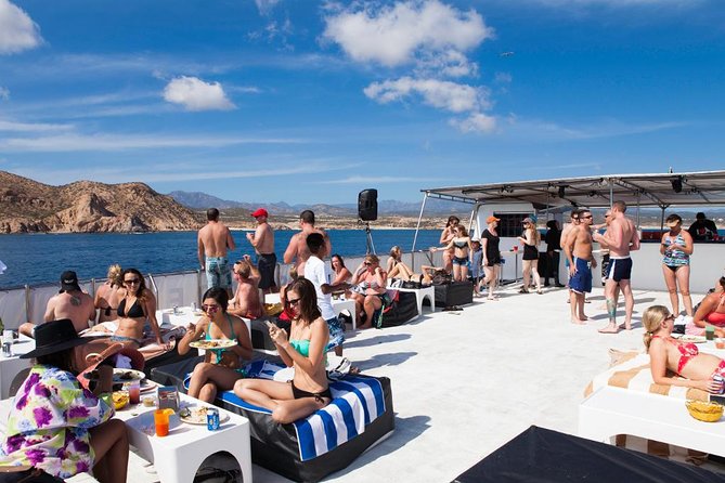 Cabo San Lucas Sunset Dinner Cruise with Open Bar - Fajitas, sides, and the dinner setup