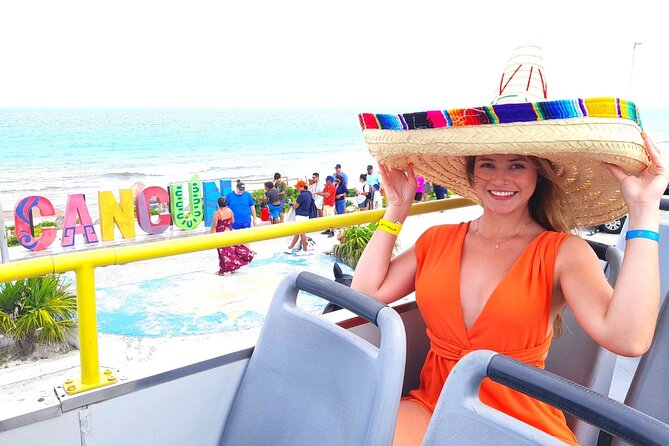 Cancun City Sightseeing and Shopping Tour on a Double Decker bus - El Meco, a quiet Mayan stop near Cancun