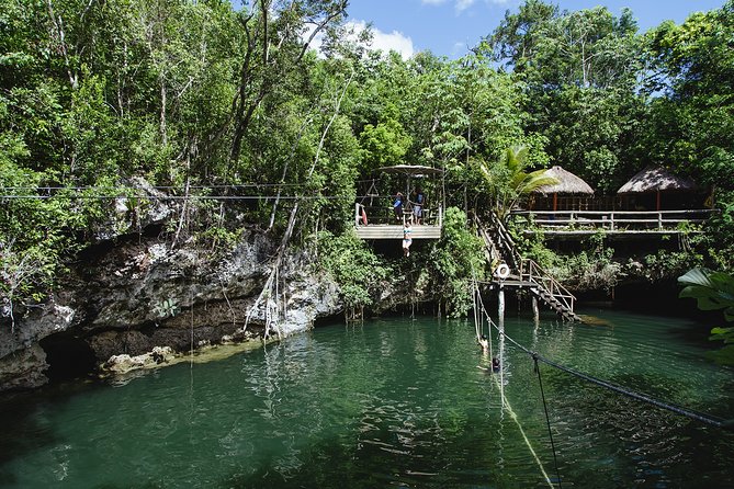 Cancun Extreme Zipline Canopy Tour - The cenote is the cool reset