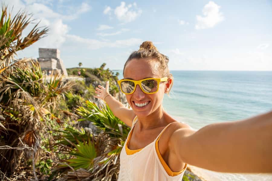 Cancun: Tulum & Coba with Cenote, Cave Exploration and Lunch - Tulum’s ruins beside the Caribbean Sea
