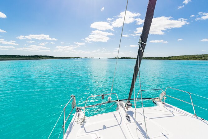 Catamaran Adventure: Sailing and Swimming in the Bacalar Lagoon - Swimming in the seven blue waters