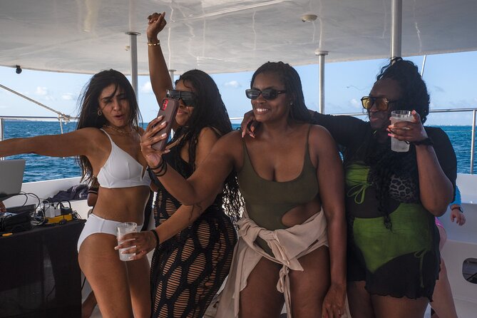 Catamaran Booze Party With Open Bar in Cancun - The stop near Playa Norte