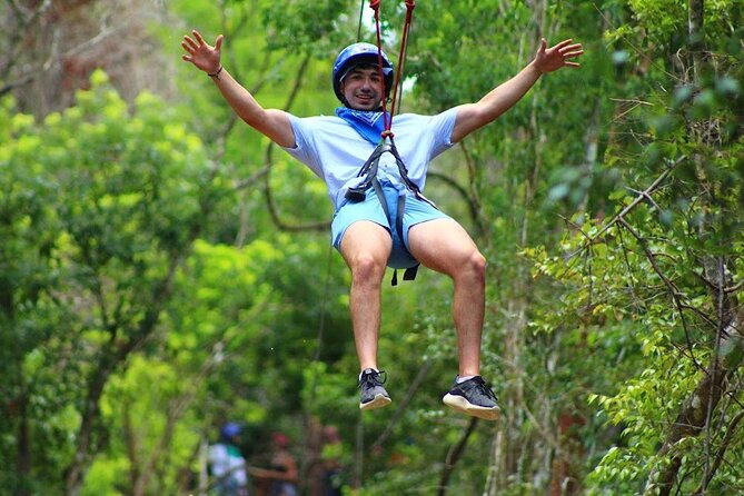 Day Tour with ATV, Zipline and Cenote Adventure from Cancun - Beginner ziplines and hanging bridges