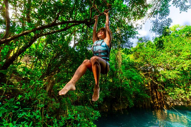 From Playa del Carmen ATV Adventure with Ziplines, Cenote - Swimming in the natural cenote