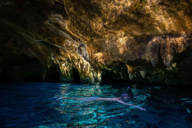 From Riviera Maya: 3 Cenotes Adventure Tour with Lunch - The private underground cenote and its lamplight