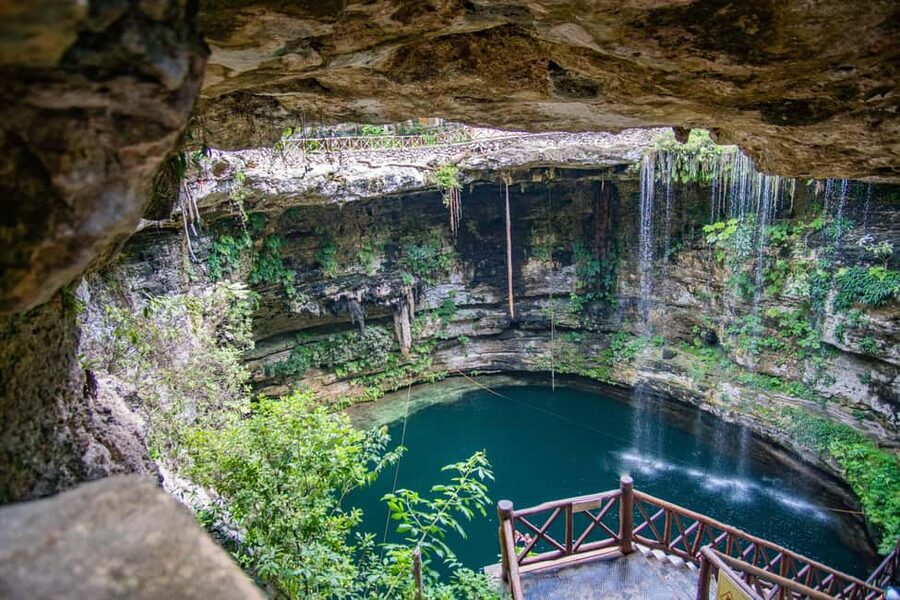 From Tulum: Chichen Itza, Cenote & Valladolid Tour - Cenote Chichikan: cold water and a tourist setting