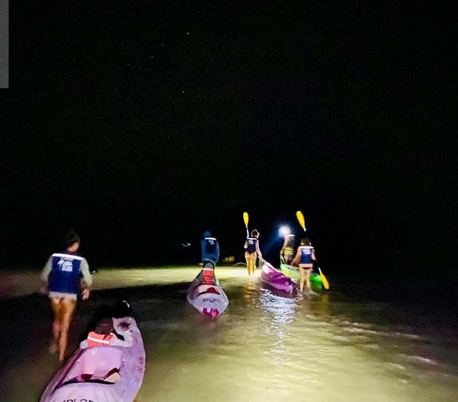 Holbox: Bioluminescence by Kayak and Stargazing. - The 15-minute ride from Holbox
