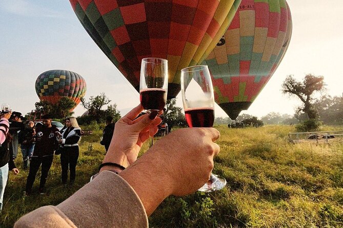 Hot Air Balloon Flight with Breakfast Cave and Pyramids Tour - Floating above Teotihuacan at first light