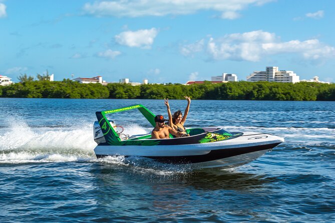 Jungle Tour adventure Cancun Speed Boat Through Mangrove - Passing the Nichupté Bridge