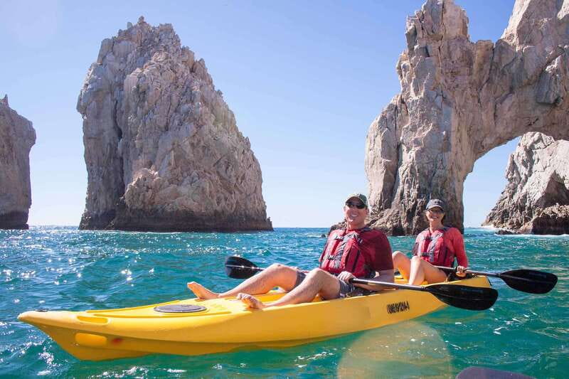 Los Cabos Arch & Playa del Amor Tour by Glass Bottom Kayak - Paddling toward Cabo San Lucas Arch