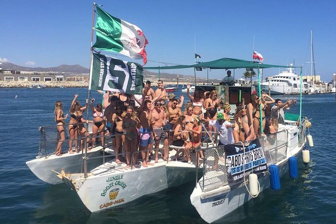 Los Cabos Sunset Booze Cruise - Meeting the captain and crew at Finisterra 1
