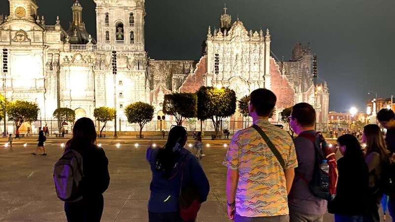 Mexico City at Night Walking tour with optional Torre Latino - Templo Mayor beside the modern capital