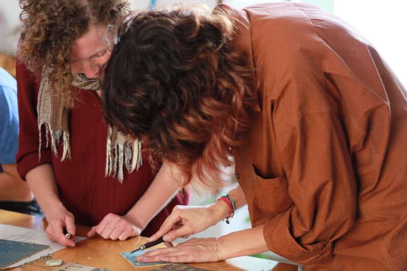 Oaxaca de Juarez: Art Printing Workshop with a Local Artist - Carving the woodblock
