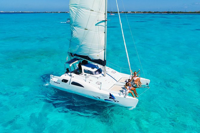 Private Catamaran from Cancun to Isla Mujeres for up to 13 People - Sailing from Cancun toward Isla Mujeres