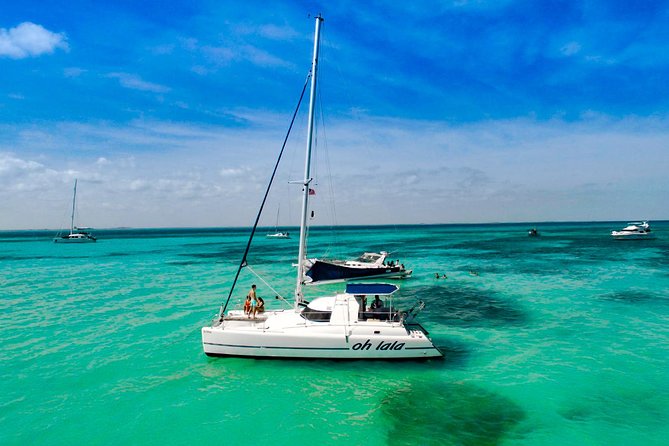 Private Catamaran from Cancun to Isla Mujeres | For up to 25 ppl - Manchones Reef and the underwater museum