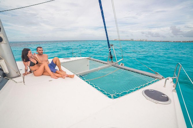 Private Catamaran from Cancun to Isla Mujeres | For up to 30 pepl - Swimming at Playa Norte on Isla Mujeres
