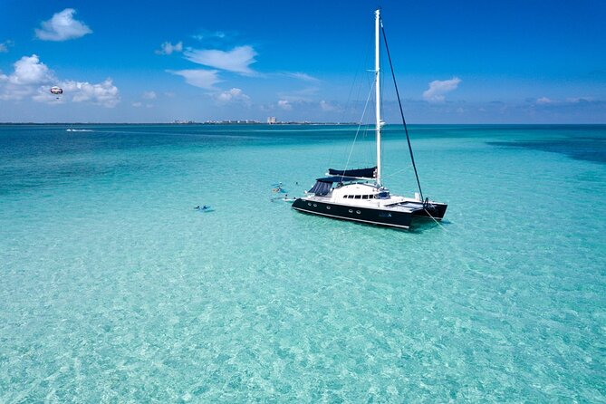 Puerto Morelos Secret Sandbar Catamaran Sail - Stepping into the secret sandbar