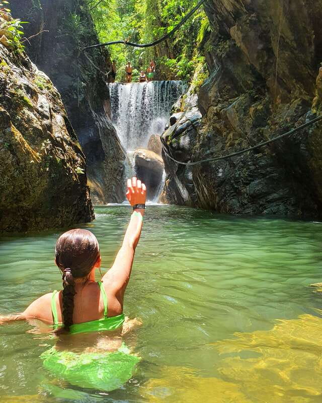 Puerto Vallarta: 4-Hour Jungle Hike and Waterfall Swim - Crossing the river on foot