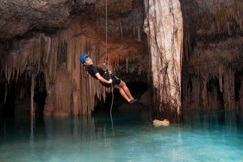 Rio Secreto Nature Reserve: Bicycle, Rappel & Ziplines Tour - Entering Rio Secreto from Playa del Carmen
