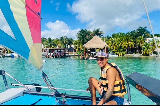 Sail away! Hobie Cat Tour Bacalar - Pirate Channel, where the lagoon narrows