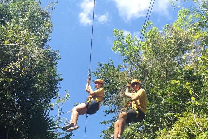 Snorkel, ATV, Zipline and Cenote Adventure from Cancun - Riding the shared ATV through the jungle