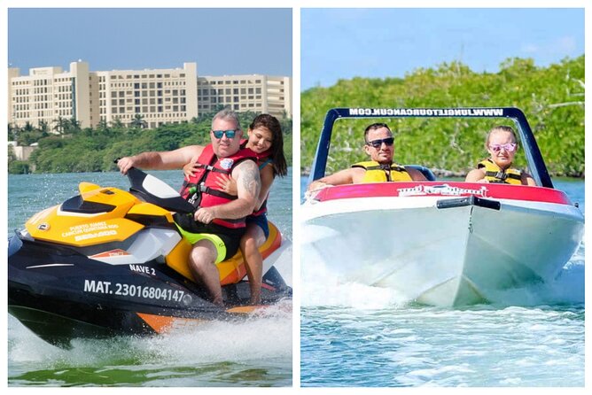 Speedboat across the Mangroves & Snorkel with Jet Ski Rental - Three Cancun water rides from Puerto Maya