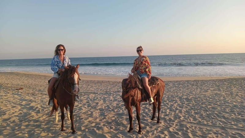 Sunset by Horse on the Beach - Through farmland, cattle country, and the river
