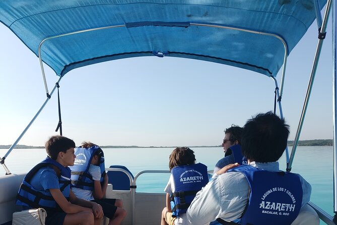 Tour of the Lagoon of Bacalar on pontoon -Collective- - Isla Pajaros and a shallow place to swim