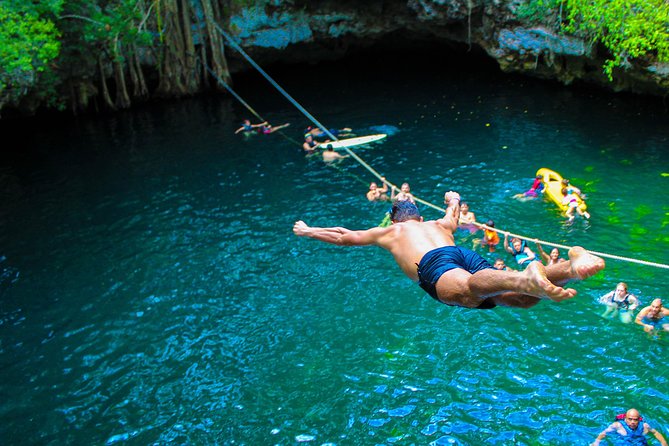 Ultimate 5x1 Combo with ATV, Ziplines, Cenote & Reef Snorkeling - Ziplines, bridges, and Cenote Verde Lucero