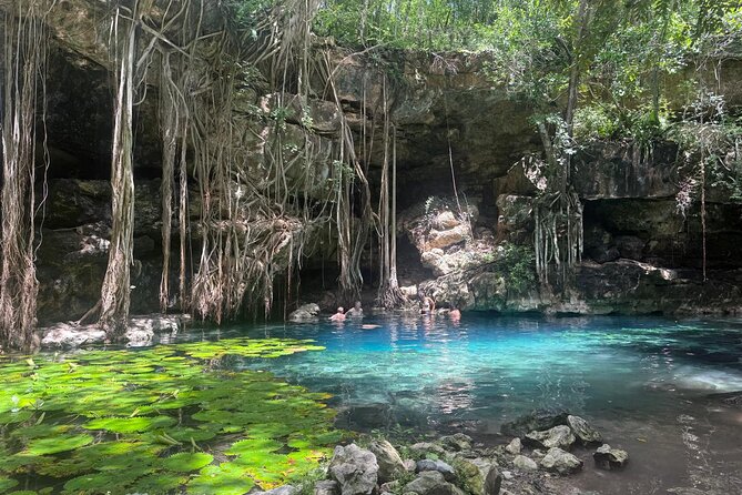 Uxmal, two Amazing Cenotes & Local Food Tour from Mérida - Cooling off at Abalá’s open cenote