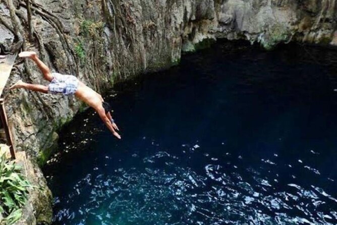 Uxmal, two Amazing Cenotes & Local Food Tour from Mérida - Inside the cave cenote at San Antonio Mulix